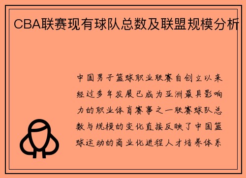 CBA联赛现有球队总数及联盟规模分析